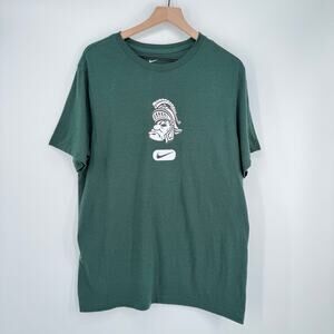 Nike Michigan State Spartans Gruff Sparty Logo T-Shirt Size L Tom Izzo NCAA EUC